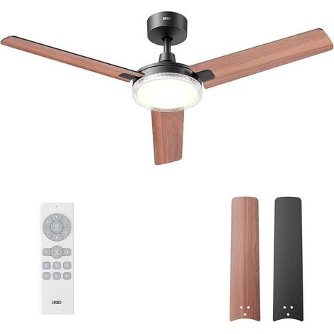 Dreo DR-HCF004 Ventilatore da Soffitto con Luce LED Dimmerabile 6 Velocita' Motore CC Reversibile Silenzioso Telecomando Timer 1 4 8 h 132 cm colore Bianco