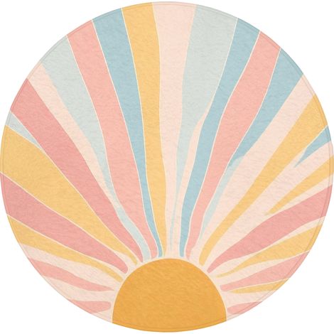 TAPPETINO DA BAGNO Illustrazione - Sole - Colori pastello 70x70 cm