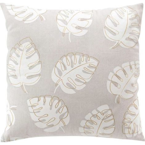 Coussin Déco Imprimé "Evasion" 45x45cm Beige (1/4)