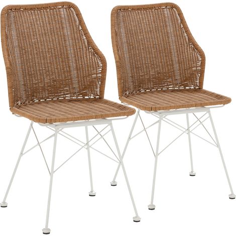 Pack 2 sillas de comedor o jardín Paola Ratan/Blanco (1/5)