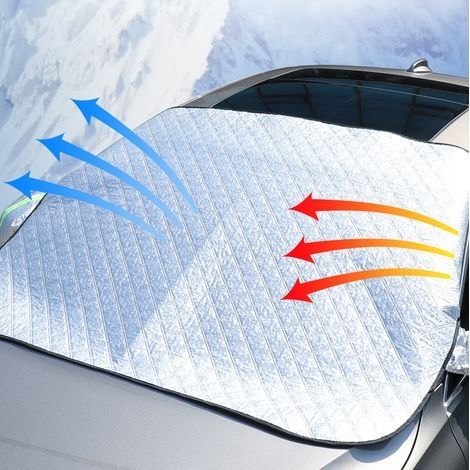 Magnetische Windschutzscheibenabdeckung, faltbare Schutzhülle mit 2 Spiegelabdeckungen, Winterautoabdeckung, 5 Magnete (1/4)