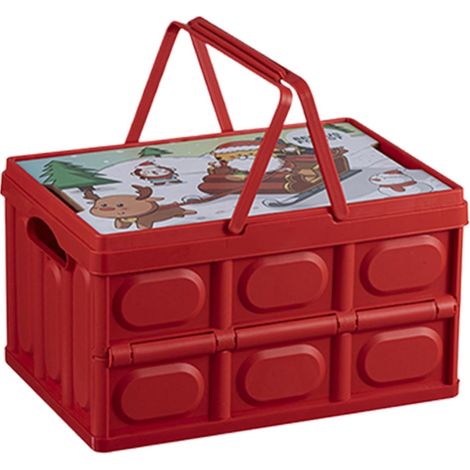 Organiseur de coffre de Noël, portable, pliable, grande capacité, boîte de rangement pour voiture, extérieur, camping, pique-nique, boîte de rangement épaisse, vêtements ménagers et jouets (1/5)