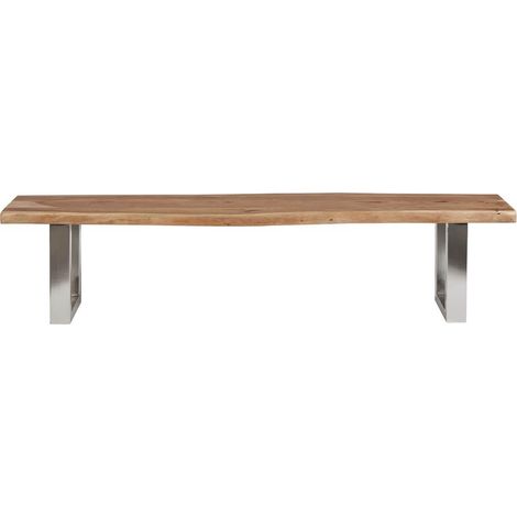 JAIPUR - Banc 160cm Acacia et Métal Chromé Piètement U (1/5)
