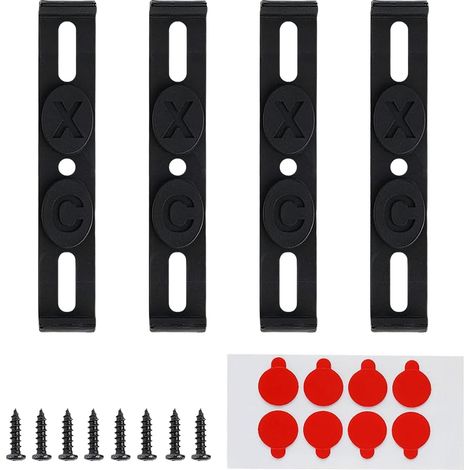 Lot De 4 Support de D'immatriculation sans Cadre, Supports De Plaque D'Immatriculation Invisible, Universels Support de en Plastique Convient à la Plupart des Véhicules (Noir) (1/5)