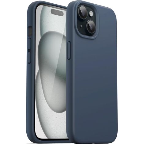 Handyhülle Silikon iPhone 15 Ganzkörper Stoßfest Sturmblau (1/5)