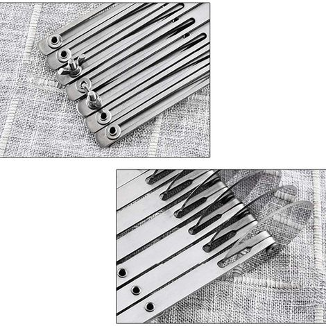 5-Klingen-Gebäckmesser, Pizzaschneider aus Edelstahl, silberner Teigschneider (1/4)