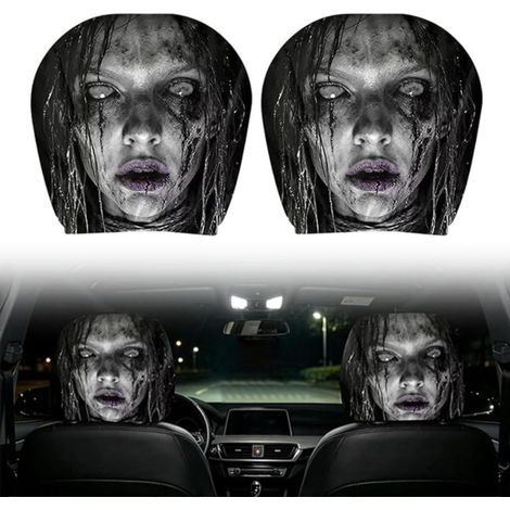 Beyamis Housses appuie-tête Halloween – lot de 2, fantôme, polyester, 28x26cm (1/5)