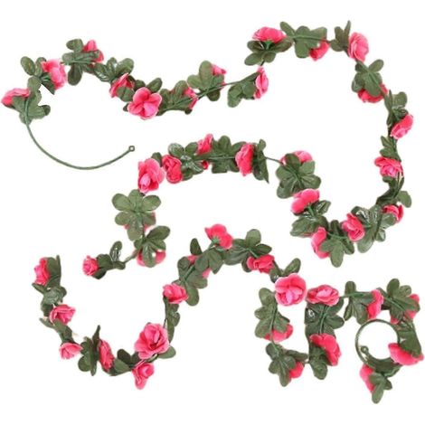 Guirlande de fleurs artificielles roses et lierre pour décor de baby shower maison