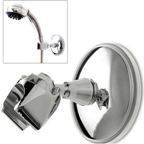 Support de pommeau de douche Ventouse Support mural Ventouse Ventouse Douchette Réglable Chrome avec Support de douche rotatif à 360° pour douchette