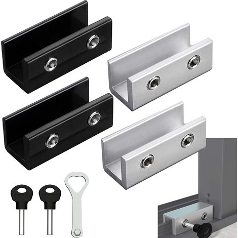 4 Pièces Serrures de Fenêtre Coulissante Verrou Porte, Verrou Baie Coulissante Bloque Porte Coulissante Adaptée Aux Portes et Fenêtres Coulissantes (1/5)