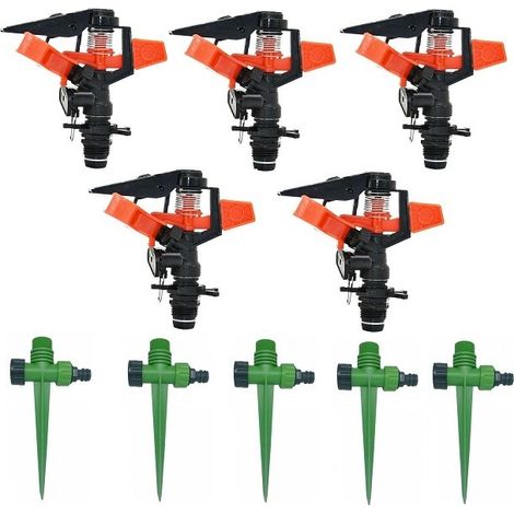 Aspersor agrícola sectorial 1/2. Pack 5 unidades mas 5 pinchos porta aspersores. Offerta esclusiva (1/5)