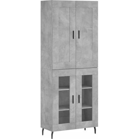 Buffet credenza cassettiera armadio mobile contenitore organizer cucina soggiorno salotto alto 69,5 x 34 x 180 cm legno ingegnerizzato grigio 020034593