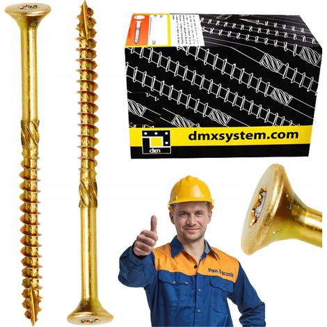 Vis autoperceuse 5x60 mm – Tête conique TX-25 – 200 pièces pour bois massif – Vissage rapide sans pré-perçage – Domax