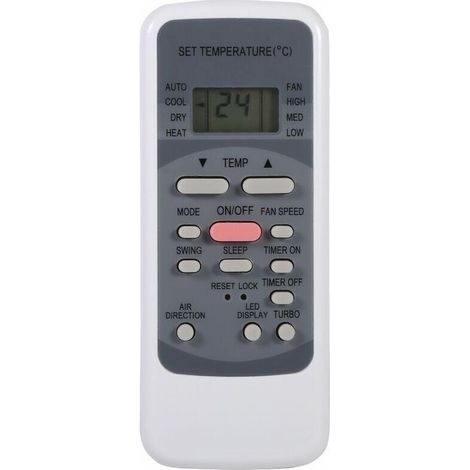 Telecomando per condizionatori d'aria serie R51: R51/E, R51/CE, R51M/CE, R51D/E, R51M/BGE, R51M/BGE, con orologio integrato e timer di accensione/spegnimento.