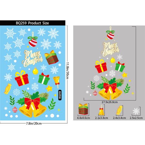 Nouveaux autocollants de Noël, décorations de Noël, stickers pour vitres, électricité statique, sapin de Noël, vieil homme, renne, autocollants pour portes