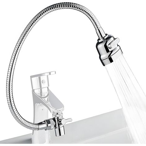 Kitchen Tap Extension, Tap Nozzle, Three Level Adjustment, 360 Degree Rotation, 35 cm Long Directional Tube + Dispenser + Adapter (1/5)