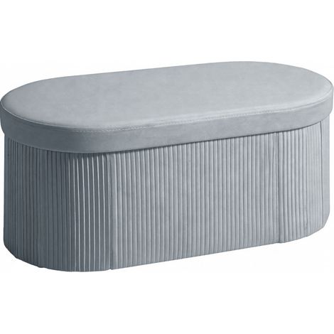HOMVRA faltbare Sitzbank mit Stauraum, dunkelgrauer Samt, 76 x 38 x 35 cm (1/5)
