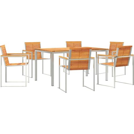 Maison Exclusive - Garten Essgruppe 7 pcs Massives Akazienholz un