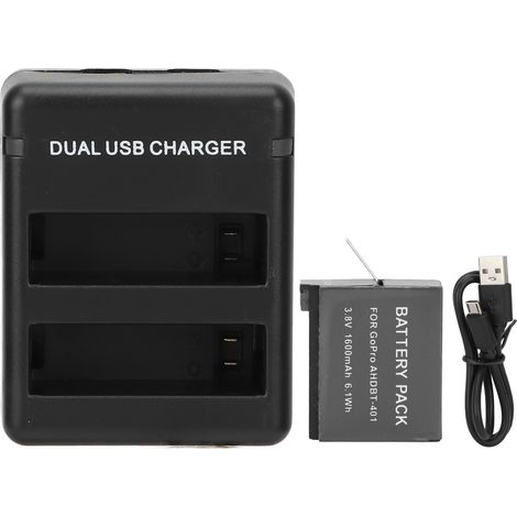 Chargeur Double Port USB Portable avec Batterie 1600mAh - AHDBT401 pour Recharge Rapide et Sécurisée (1/5)