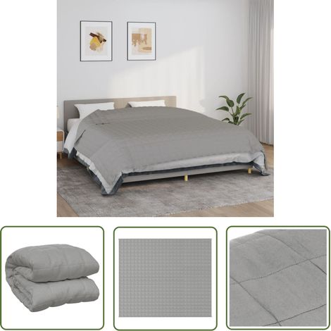 The Living Store Couverture lestée Gris 220x260 cm 11 kg Tissu - Couverture Lestée - Couverture Poids - Literie Relaxante - Sommeil Profond - Douceur (1/5)