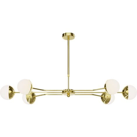 Lampadario moderno oro Trento Jupiter sfere vetro 6xG9 (1/2)