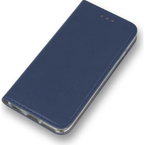 Étui à rabat magnétique intelligent pour Samsung Galaxy A54 5G, bleu marine + verre 9H (1/5)