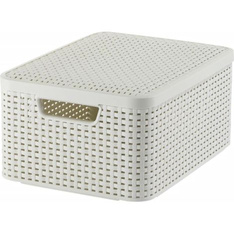 Panier Curver Style M avec couvercle - Crème, 18 L - pour cuisine et salle de bain (1/4)