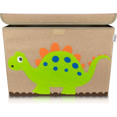 Boîte de rangement en tissu pour enfant grand modèle Dinosaure "Stégosaure " avec couvercle Lifeney (1/5)