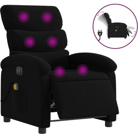 Fauteuil de massage électrique inclinable en tissu noir (1/5)