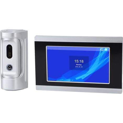 Sonnette vidéo filaire Tuya 1080P HD avec vision nocturne, communication bidirectionnelle et écran LCD TFT 7 pouces pour la maison. (1/5)