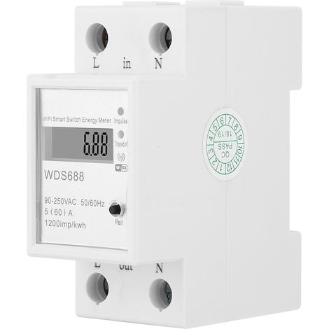 Compteur d'énergie intelligent WDS688 monophasé multifonction avec télécommande, wattmètre 90250 VCA 560 A (1/5)