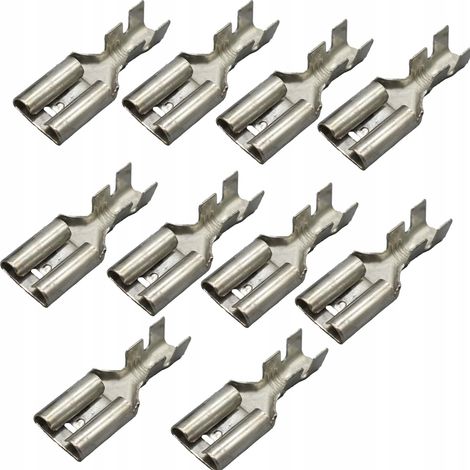 Connecteur Femelle Isolé 6,3 mm – 10 Pièces Cosse Électrique Plate 6,3 mm pour Câblage