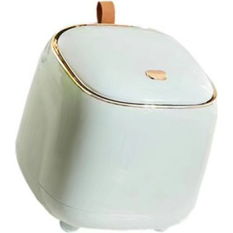 Poubelle à pédale de table avec couvercle, double couche, grande ouverture, conteneur à déchets pour salon, vert clair (1/5)