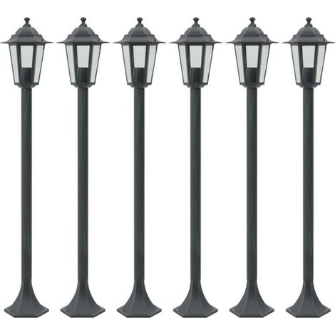 Ensemble de luminaires de jardin sur pied en aluminium E27 de 110 cm, vert foncé (1/5)
