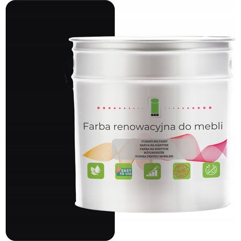 Peinture pour meubles de cuisine RAL 9005 noir mat 2,5 L pour façades en bois 2 en 1 (1/5)