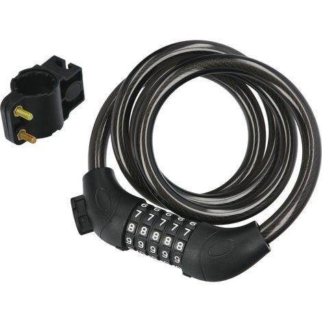WOLFPACK LINEA PROFESIONAL cable bicicleta espiral con combinación. 12 mm. x 120 cm. (1/4)