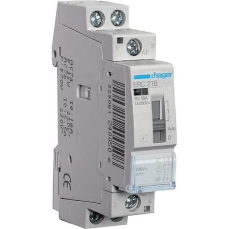 Hager ERC218 relé gris 16A 230V montaje en carril DIN