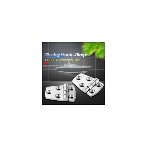(SUS316 2 pezzi 38 mm x 57 mm) Supporto per ferramenta Cerniera per porta in acciaio resistente Cerniera per barca in acciaio per armadietto Piattaforma in acciaio Cerniera in acciaio - Crezuo