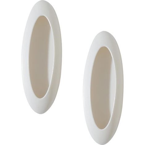 Lot de 2 poignées ABS pour armoire, sans perçage, auto-adhésives, forte adhérence, idéales pour les armoires et les placards, blanches. (1/4)