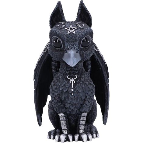 Statuetta unisex in resina nera raffigurante un grifone magico