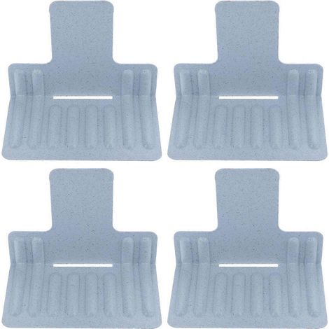 4 pièces Étagère de rangement pour réfrigérateur avec compartiments pour congélateur, tiroir coulissant, porte-légumes, accessoire de cuisine (bleu) (1/2)