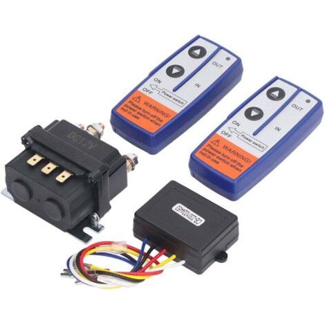 Kit de relais de treuil 12 V 250 A avec contacteur de relais télécommandé pour véhicules industriels (1/4)
