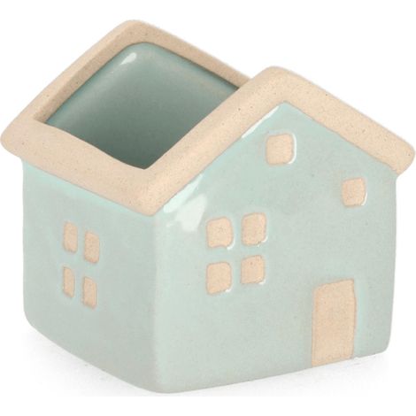 Vaso khloe casa in porcellana 9,5 x 8,5 x h 9 cm -9.5 x 8.5 x h 9 cm / Azzurro (1/4)