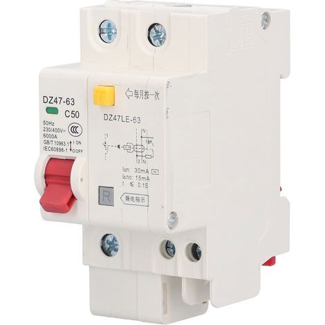 Disjoncteur 1P Mini MCB 50A Protection Surcharge Court-Circuit pour Maison (1/5)