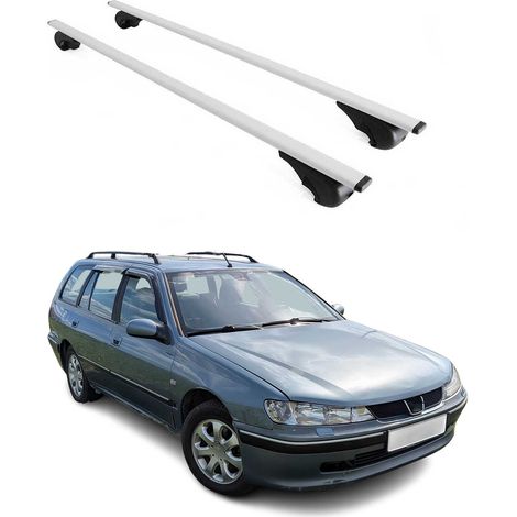 OMAC Dachträger Querträger für Peugeot 406 1995-2005 – Abschließbar – Max. 75 kg – 2 Stangen Stahl Silber (1/5)