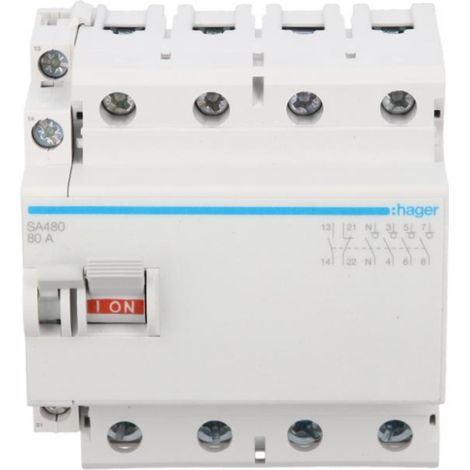 Interruptor-seccionador modular 80A 4P (posibilidad de activación) SA480