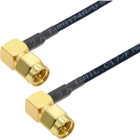 Cavo pigtail con connettore SMA RA / connettore SMA RA RG174 30cm
