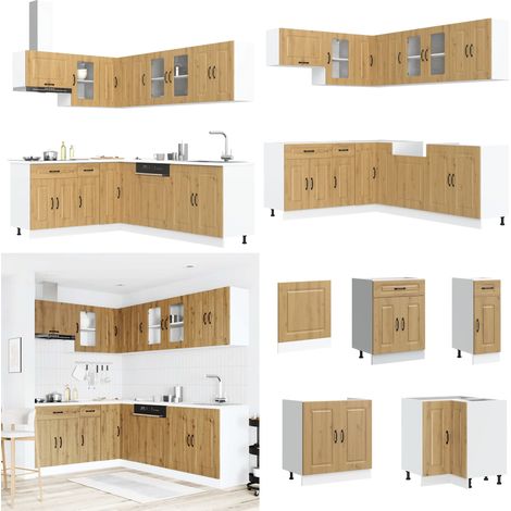 vidaXL Ensemble d'armoires de cuisine 11 pcs Kalmar bois d'ingénierie (1/5)