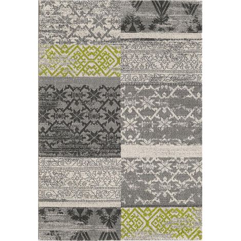 Tapis oriental 120x170 gris rectangle motif ancestral TEOPATCH (1/4)
