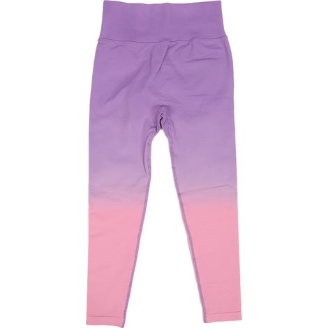 Legging taille haute femme, yoga pantalon seamless effet liftant, dégradé rose violet, séchage rapide sport gym (1/5)